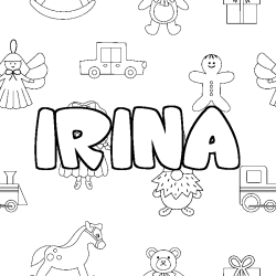 Coloración del nombre IRINA - decorado juguetes