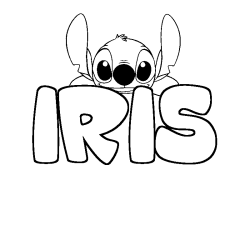 Coloración del nombre IRIS - decorado Stitch