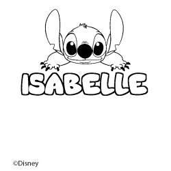 Coloración del nombre ISABELLE - decorado Stitch