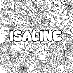 Coloración del nombre ISALINE - decorado mandala de frutas