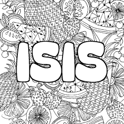 Coloración del nombre ISIS - decorado mandala de frutas