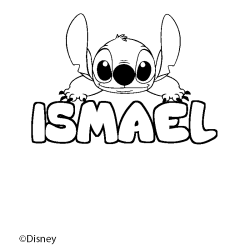 Coloración del nombre ISMAEL - decorado Stitch