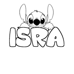 Coloración del nombre ISRA - decorado Stitch