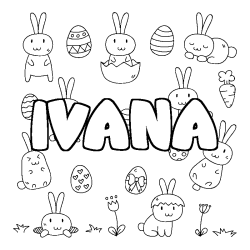 Coloración del nombre IVANA - decorado Pascua