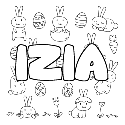 Coloración del nombre IZIA - decorado Pascua