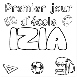 Coloración del nombre IZIA - decorado primer día de escuela