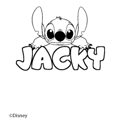 Coloración del nombre JACKY - decorado Stitch