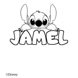 Coloración del nombre JAMEL - decorado Stitch