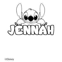 Coloración del nombre JENNAH - decorado Stitch