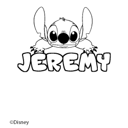 Coloración del nombre JEREMY - decorado Stitch