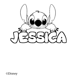 Coloración del nombre JESSICA - decorado Stitch