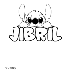Coloración del nombre JIBRIL - decorado Stitch
