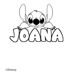 Coloración del nombre JOANA - decorado Stitch