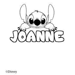 Coloración del nombre JOANNE - decorado Stitch