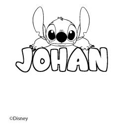 Coloración del nombre JOHAN - decorado Stitch