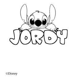 Coloración del nombre JORDY - decorado Stitch