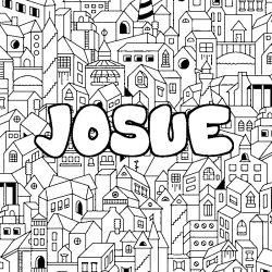 Coloración del nombre JOSUE - decorado ciudad