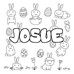 Coloración del nombre JOSUE - decorado Pascua