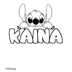 Coloración del nombre KAINA - decorado Stitch