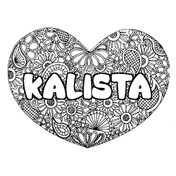 Coloración del nombre KALISTA - decorado mandala de corazón