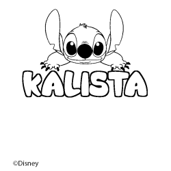 Coloración del nombre KALISTA - decorado Stitch