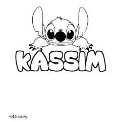 Coloración del nombre KASSIM - decorado Stitch