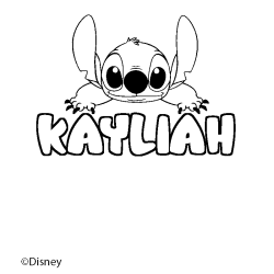 Coloración del nombre KAYLIAH - decorado Stitch