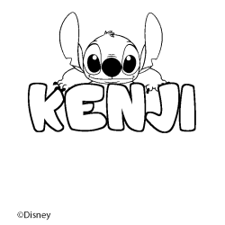 Coloración del nombre KENJI - decorado Stitch