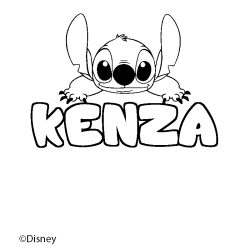 Coloración del nombre KENZA - decorado Stitch