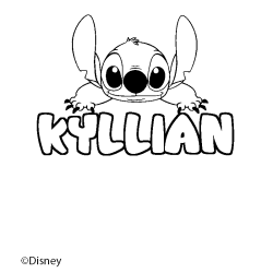 Coloración del nombre KYLLIAN - decorado Stitch