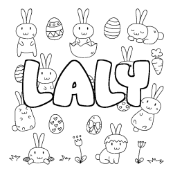 Coloración del nombre LALY - decorado Pascua