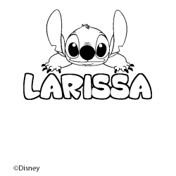 Coloración del nombre LARISSA - decorado Stitch