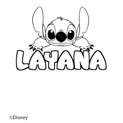 Coloración del nombre LAYANA - decorado Stitch