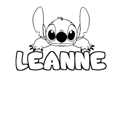 Coloración del nombre LEANNE - decorado Stitch