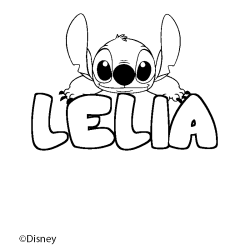 Coloración del nombre LELIA - decorado Stitch