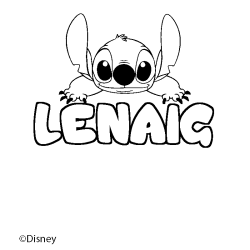 Coloración del nombre LENAIG - decorado Stitch