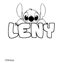 Coloración del nombre LENY - decorado Stitch