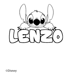 Coloración del nombre LENZO - decorado Stitch
