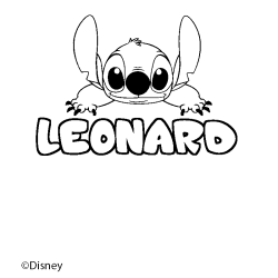 Coloración del nombre LEONARD - decorado Stitch