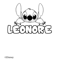 Coloración del nombre LEONORE - decorado Stitch