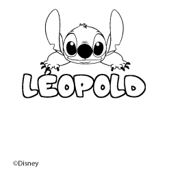 Coloración del nombre LÉOPOLD - decorado Stitch