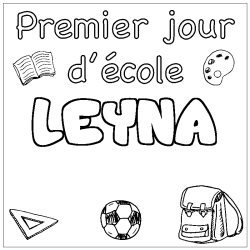 Coloración del nombre LEYNA - decorado primer día de escuela