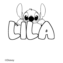 Coloración del nombre LILA - decorado Stitch