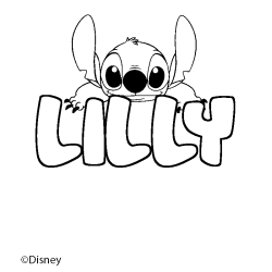 Coloración del nombre LILLY - decorado Stitch