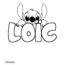 Coloración del nombre LOÏC - decorado Stitch