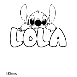 Coloración del nombre LOLA - decorado Stitch