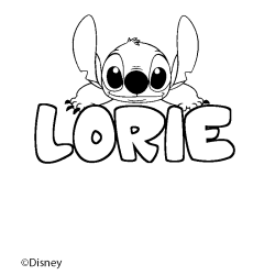 Coloración del nombre LORIE - decorado Stitch