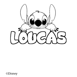 Coloración del nombre LOUCAS - decorado Stitch