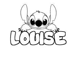 Coloración del nombre LOUISE - decorado Stitch