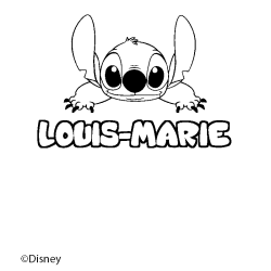 Coloración del nombre LOUIS-MARIE - decorado Stitch